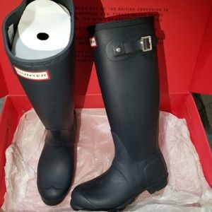 Tall navy hunter boots